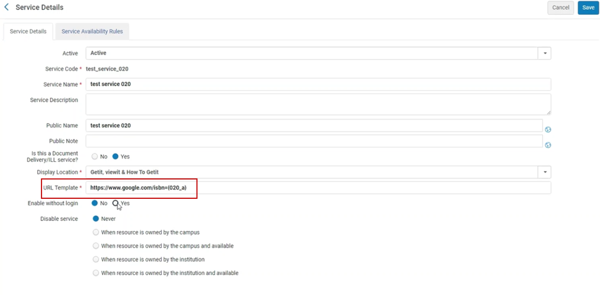 Add New Name to URL Template